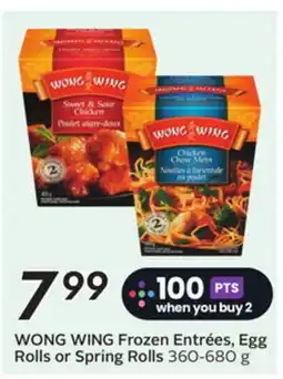 Sobeys WONG WING Frozen Entrées, Egg Rolls or Spring Rolls offer