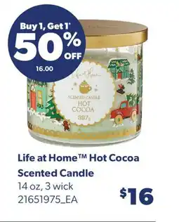 Real Canadian Superstore LIFE AT HOME HOT COCOA SCENTED CANDLE, 14 OZ, 3 WICK offer