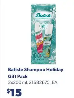 Real Canadian Superstore BATISTE SHAMPOO HOLIDAY GIFT PACK, 2X200 ML offer