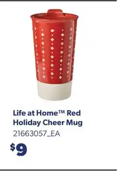 Real Canadian Superstore LIFE AT HOME RED HOLIDAY CHEER MUG offer