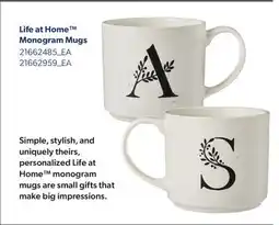 Real Canadian Superstore LIFE AT HOME MONOGRAM MUGS offer