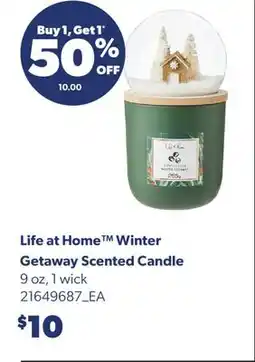 Real Canadian Superstore LIFE AT HOME WINTER GETAWAY SCENTED CANDLE, 9 OZ, 1 WICK offer