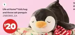 Real Canadian Superstore LIFE AT HOME KIDS HUG AND THROW SET-PENQUIN offer