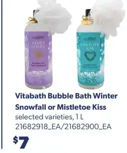Real Canadian Superstore VITABATH BUBBLE BATH WINTER SNOWFALL OR MISTLETOE KISS, 1 L offer
