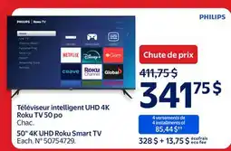 Walmart Philips 50 4K UHD Roku Smart TV offer