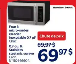 Walmart 0.7-cu ft. Stainless steel microwave offer