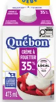 Walmart Québon 10% cream 1L or 35% whipping cream 473 mL offer