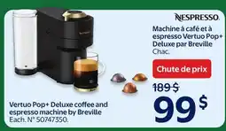 Walmart Nespresso Vertuo Pop+ Deluxe coffee and espresso machine by Breville offer