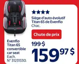 Walmart Evenflo Titan 65 4' convertible car seat offer