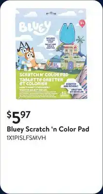 Walmart Bluey Scratch 'n Color Pad offer