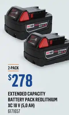 Canac Extended Capacity Battery Pack REDLITHIUM XC 18 V (5,0 Ah) offer