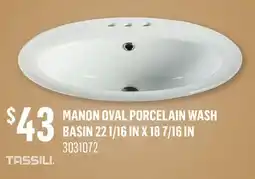 Canac Manon Oval Porcelain Wash Basin 22 1/16 in x 18 7/16 in offer