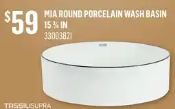 Canac Mia Round Porcelain Wash Basin 15 3/4 in offer