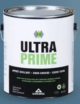Canac UltraPrime 100% Acrylic Latex Primer-Sealer & Undercoat Interior and Exterior 3.7L offer