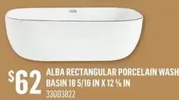 Canac Alba Rectangular Porcelain Wash Basin 18 5/16 in x 12 5/8 in offer
