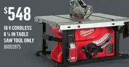 Canac 18 V Cordless 8 1/4 in Table Saw ToolOnly offer