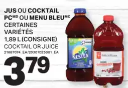 L'Intermarché JUS OU COCKTAIL MENU BLEU | COCKTAIL OR JUICE, 1,89 L offer