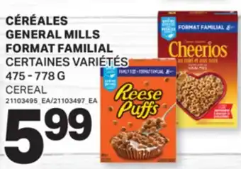 L'Intermarché CÉRÉALES FORMAT FAMILIAL | CEREAL, 475 - 778 G offer