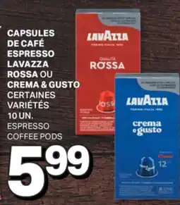 L'Intermarché CAPSULES DE CAFÉ ESPRESSO ROSSA OU CREMA & GUSTO | ESPRESSO COFFEE PODS, 10 UN offer
