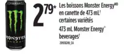L'Intermarché LES BOISSONS ENERGY EN CANETTE DE, 473 ML† | 473 ML MONSTER ENERGY BEVERAGES† offer