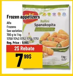 Mayrand Frozen appetizers Alfa offer