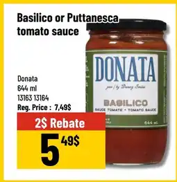Mayrand Basilico or Puttanesca tomato sauce offer
