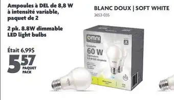 Home Hardware 2 pk. 8.8W dimmable LED light bulbs - SOFT WHITE offer