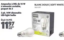 Home Hardware 2 pk. 14W dimmable LED light bulbs - SOFT WHITE offer