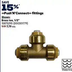 RONA Push'N'Connect fittings Brass tee, 1/2 offer
