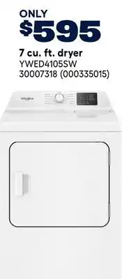 RONA Whirlpool 7 cu. ft. dryer offer