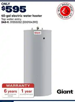 RONA 240-V. 40-gal electric water heater offer