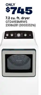 RONA 7.2 cu. ft. dryer offer