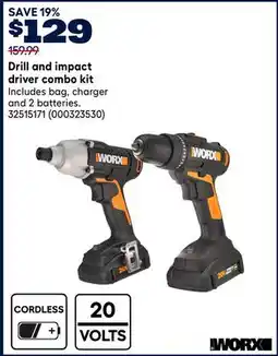 RONA WORX Drill and impact driver combo kit offer