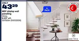 RONA Metrie MDF shiplap wall panelling offer