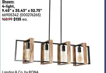 RONA Landon & Co. by RONA Westoncollection lights 4-light, 9.45 x 35.43 x 52.75 offer