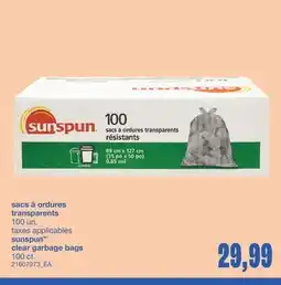 Wholesale Club SACS À ORDURES TRANSPARENTS, 100 UN offer