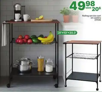 Rossy Rolling service cart on casters offer
