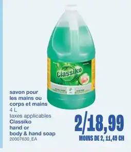 Wholesale Club savon pour les mains ou corps et mains, 4 L offer