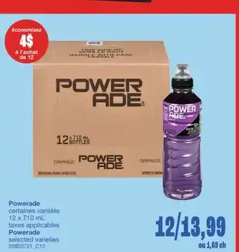 Wholesale Club Powerade, 12 x 710mL offer
