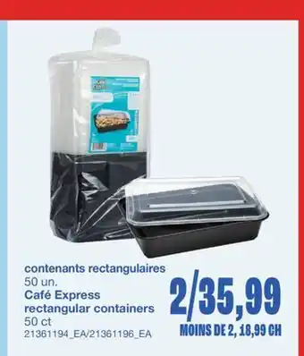 Wholesale Club contenants rectangulaires, 50 un offer