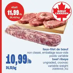 Wholesale Club faux-filet de bœuf, 24,23/kg offer