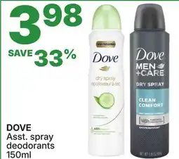 Rossy DOVE Asst. spray deodorants offer