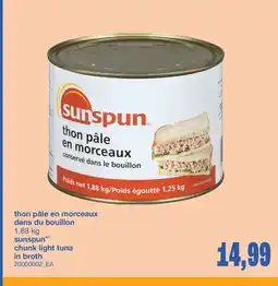 Wholesale Club thon pâle en morceaux dans du bouillon, 1,88 kg offer