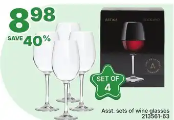 Rossy Asst. sets of wine glasses offer