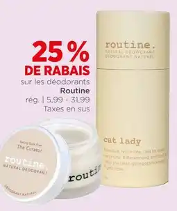 Avril sur les déodorants Routine offer