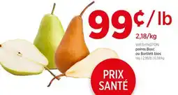 Avril poires Bosc ou Bartlett bios offer