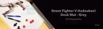 GameStop Street Fighter V Hadouken! Desk Mat - Grey by Bandai Kess offer