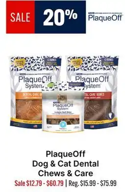 Ren’s Pets Depot PlaqueOff Dog & Cat Dental Chews & Care offer