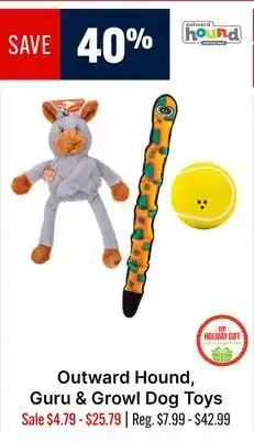 Ren’s Pets Depot Outward Hound, Guru & Growl Dog Toys offer