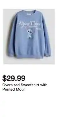 H&M Oversized Sweatshirt with Printed Motif offer